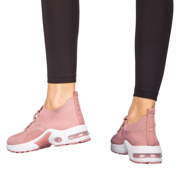Γυναικεία αθλητικά παπούτσια ροζ από ύφασμα Fepa, 5 - Kalapod.gr